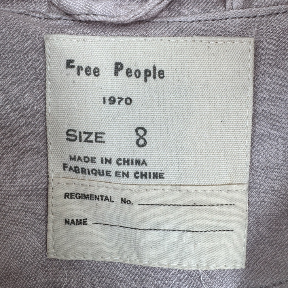Free People Linen Blend Moto Jacket Lavender Size 8 - Picture 3 of 5